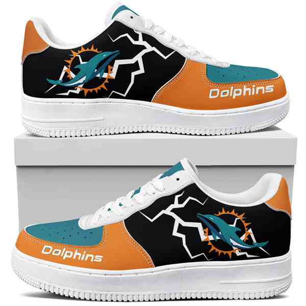 NFL Customized  shoes Miami Dolphins Air Force 1 Sneakers 001