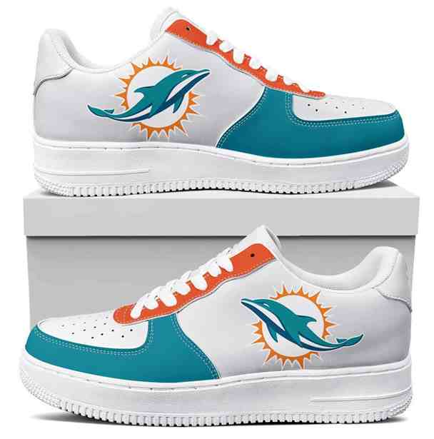 NFL Customized  shoes Miami Dolphins Air Force 1 Sneakers 002