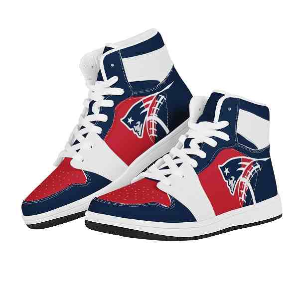 NFL Customized  shoes New England Patriots High Top Leather AJ1 Sneakers 001