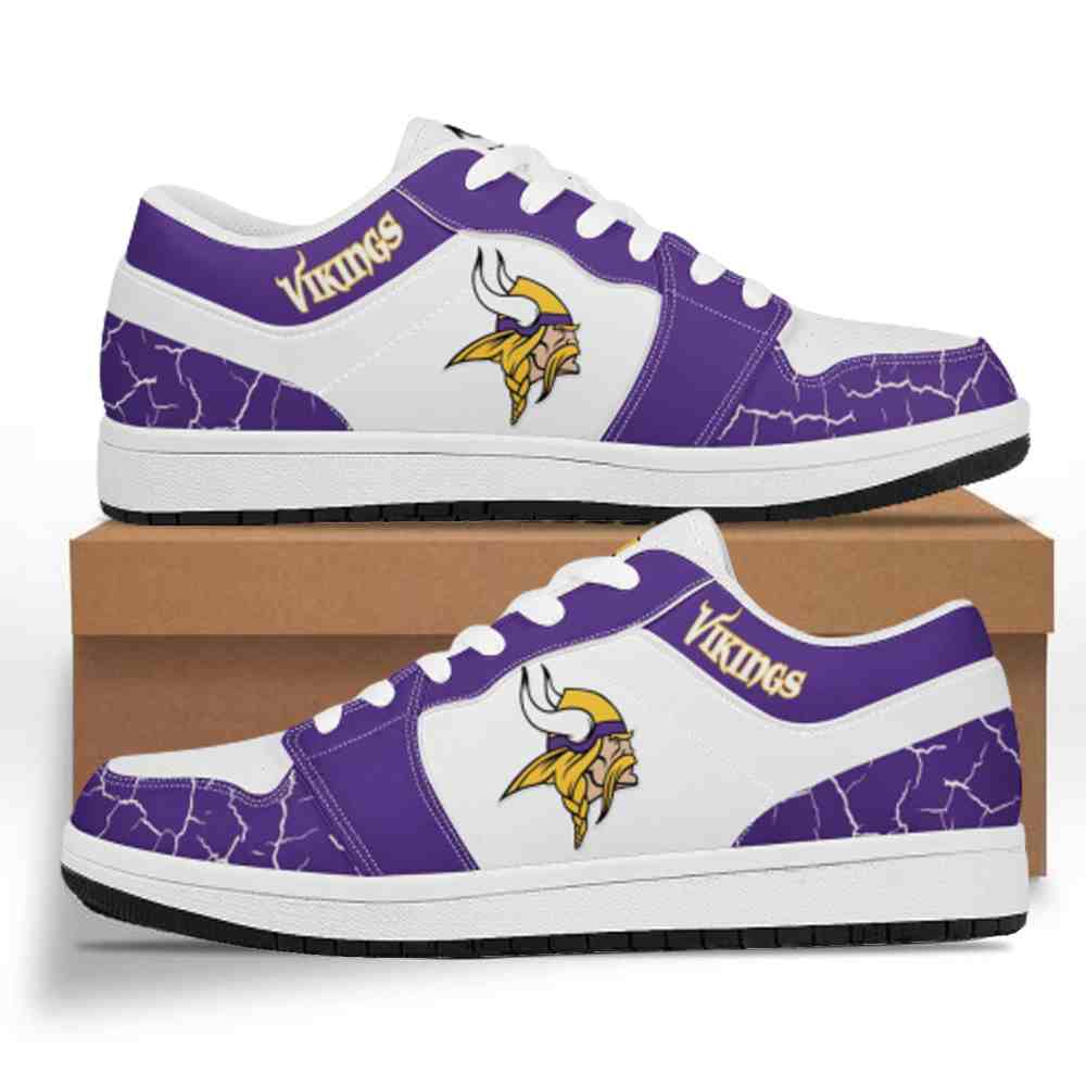 NFL Customized  shoes Minnesota Vikings Low Top Leather AJ1 Sneakers 001