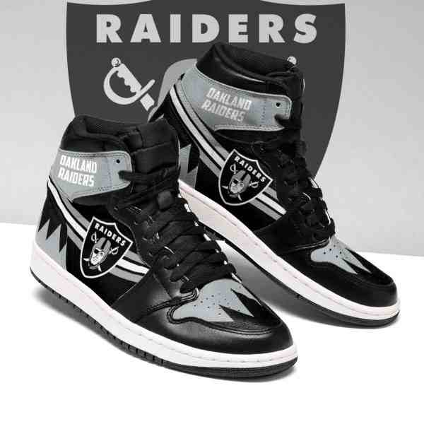 NFL Customized  shoes Las Vegas Raiders High Top Leather AJ1 Sneakers 002