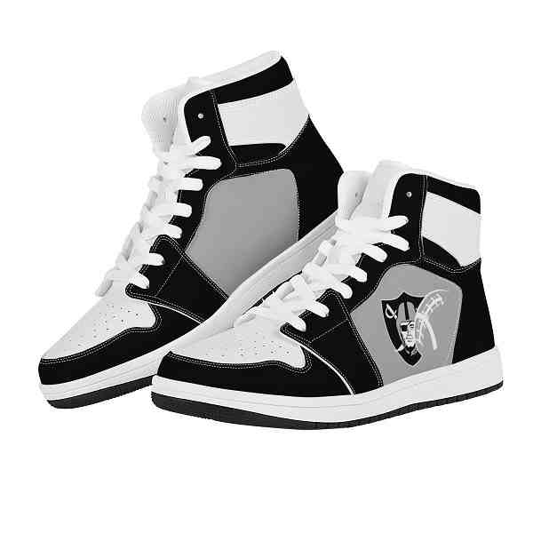 NFL Customized  shoes Las Vegas Raiders High Top Leather AJ1 Sneakers 001