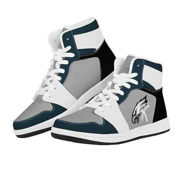 NFL Customized  shoes Philadelphia Eagles High Top Leather AJ1 Sneakers 001