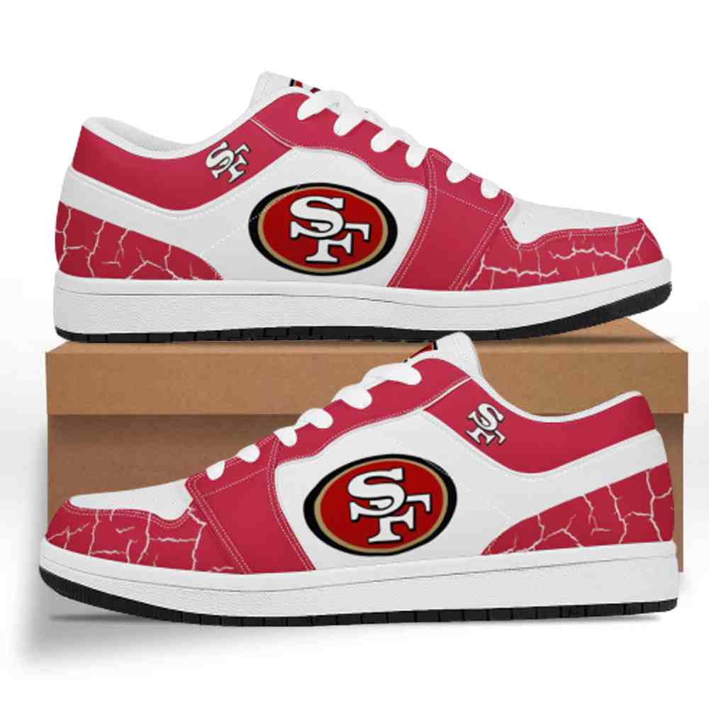 NFL Customized  shoes San Francisco 49ers Low Top Leather AJ1 Sneakers 001