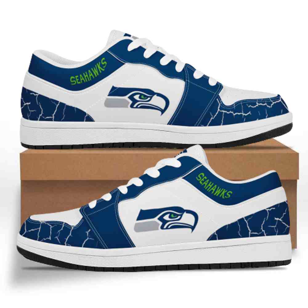 NFL Customized  shoes Seattle Seahawks Low Top Leather AJ1 Sneakers 001
