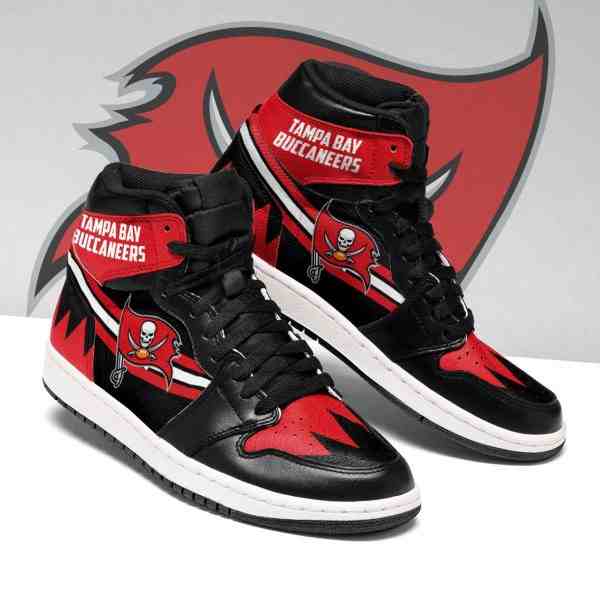 NFL Customized  shoes Tampa Bay Buccaneers High Top Leather AJ1 Sneakers 002