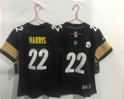 Women Nike Steelers 22 Najee Harris Black 2021 NFL Draft Vapor Untouchable Limited Jersey
