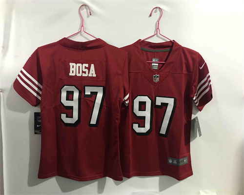 Women San Francisco 49ers 97 Nick Bosa New Red Color Rush Limited Stitched NFL Jersey