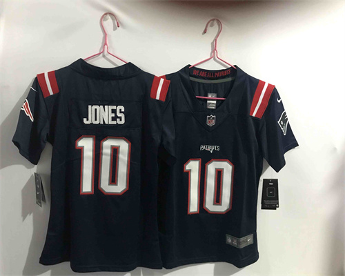 Women Nike Patriots 10 Mac Jones Navy 2021 Draft Vapor Limited Jersey