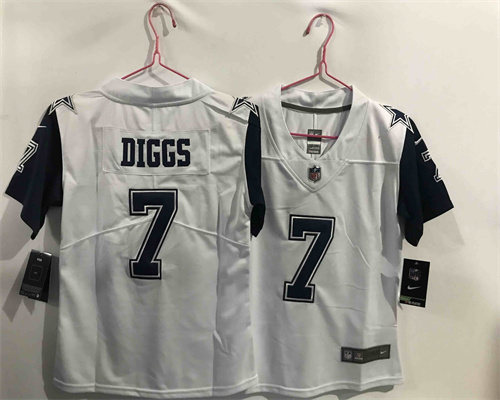 Women Dallas Cowboys 7 Trevon Diggs White Thanksgiving 2021 Vapor Untouchable Stitched NFL Nike Limited Jersey
