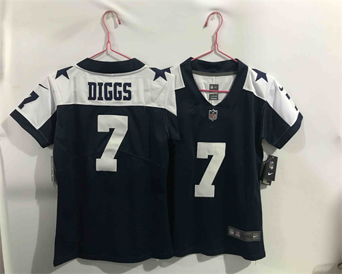 Women Dallas Cowboys #7 Trevon Diggs Blue Thanksgiving 2021 Vapor Untouchable Stitched NFL Nike Limited Jersey