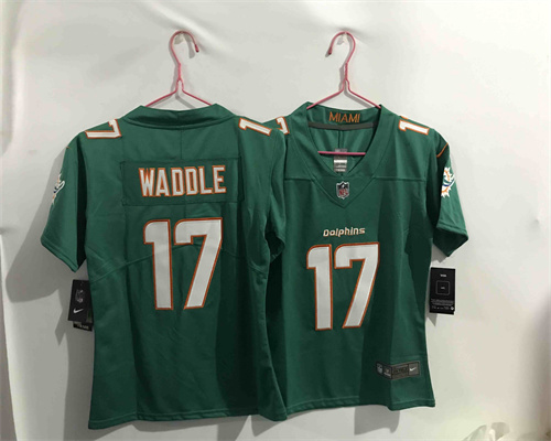 Youth Nike Dolphins 17 Jaylen Waddle Aque 2021 NFL Draft Vapor Untouchable Limited Jersey