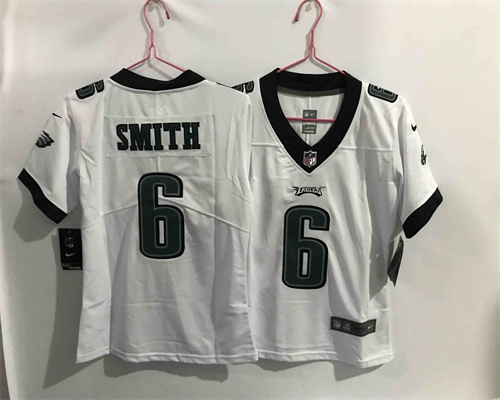 Youth Nike Eagles 6 DeVonta Smith White 2021 Draft Vapor Limited Jersey