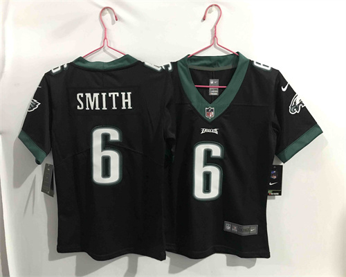 Youth Nike Eagles 6 DeVonta Smith Black 2021 Draft Vapor Limited Jersey