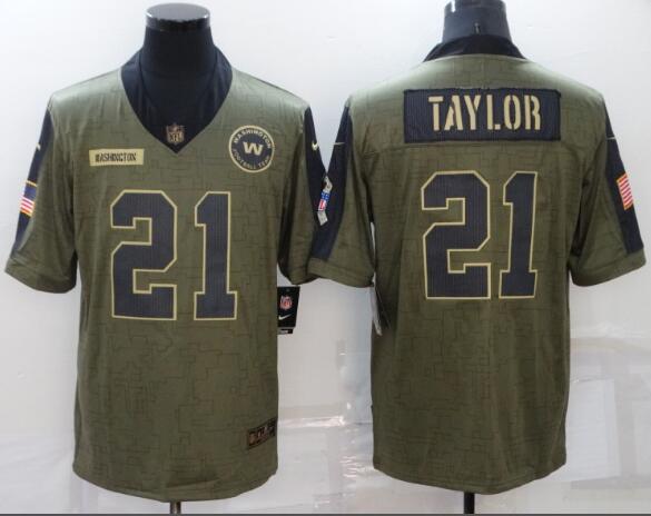 Men's Washington Football Team 21 Sean Taylor  Nike Olive 2021 Salute To Service Retired Player Limited Jersey