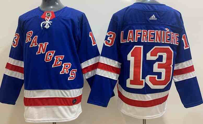 Men's New York Rangers #13 Alexis Lafreniere Blue Authentic Jersey