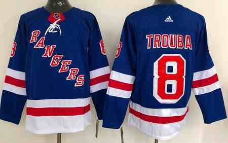 Men's New York Rangers #8 Jacob Trouba Blue Authentic Jersey