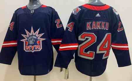 Men's New York Rangers #24 Kaapo Kakko Navy 2021 Reverse Retro Authentic Jersey