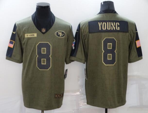 Men's San Francisco 49ers Steve Young Nike Olive 2021 Salute To Service Limited Player Jersey