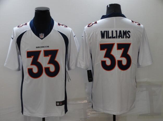 Men Nike Denver Broncos 33 Javonte Williams White Vapor Limited Jersey