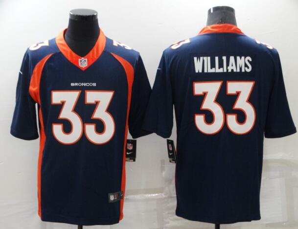 Men Nike Denver Broncos 33 Javonte Williams Blue Vapor Limited Jersey