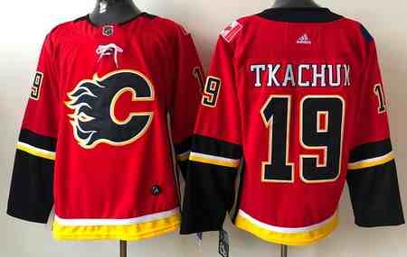 Men's Calgary Flames #19 Matthew Tkachuk Red Authentic Jersey