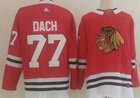 Men's Chicago Blackhawks #77 Kirby Dach Red Authentic Jersey