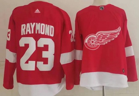 Men's Detroit Red Wings #23 Lucas Raymond Red Authentic Jersey
