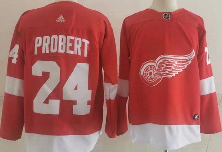 Men's Detroit Red Wings #24 Bob Probert Red Authentic Jersey