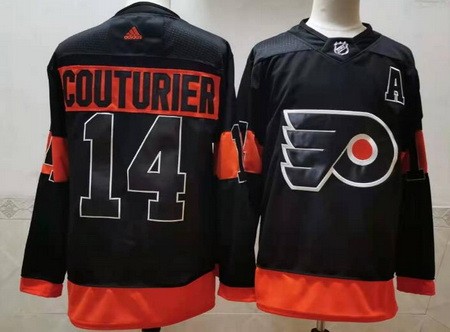 Men's Philadelphia Flyers #14 Sean Couturier Black Alternate Authentic Jersey