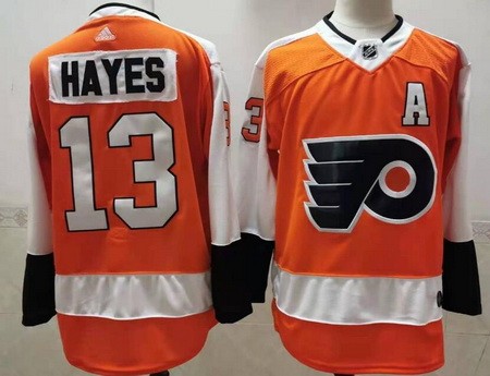 Men's Philadelphia Flyers #13 Kevin Hayes Orange Authentic Jersey