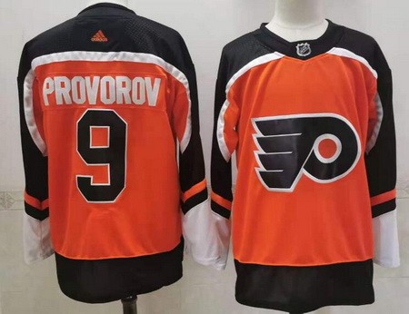Men's Philadelphia Flyers #9 Ivan Provorov Orange 2021 Reverse Retro Authentic Jersey