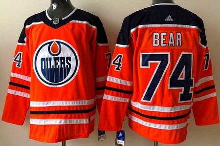 Men's Edmonton Oilers #74 Ethan Bear Orange Authentic Jersey