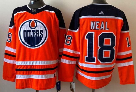 Men's Edmonton Oilers #18 James Neal Orange Authentic Jersey