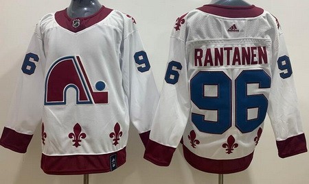 Men's Colorado Avalanche #96 Mikko Rantanen White 2021 Reverse Retro Authentic Jersey