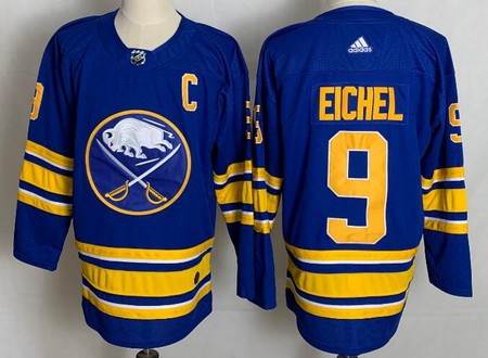 Men's Buffalo Sabres #9 Jack Eichel Blue 2021 Authentic Jersey