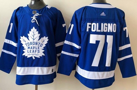 Men's Toronto Maple Leafs #71 Nick Foligno Blue Authentitc Jersey