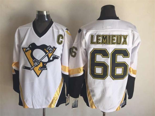 Men's Pittsburgh Penguins 66 Mario Lemieux White Adidas Jersey
