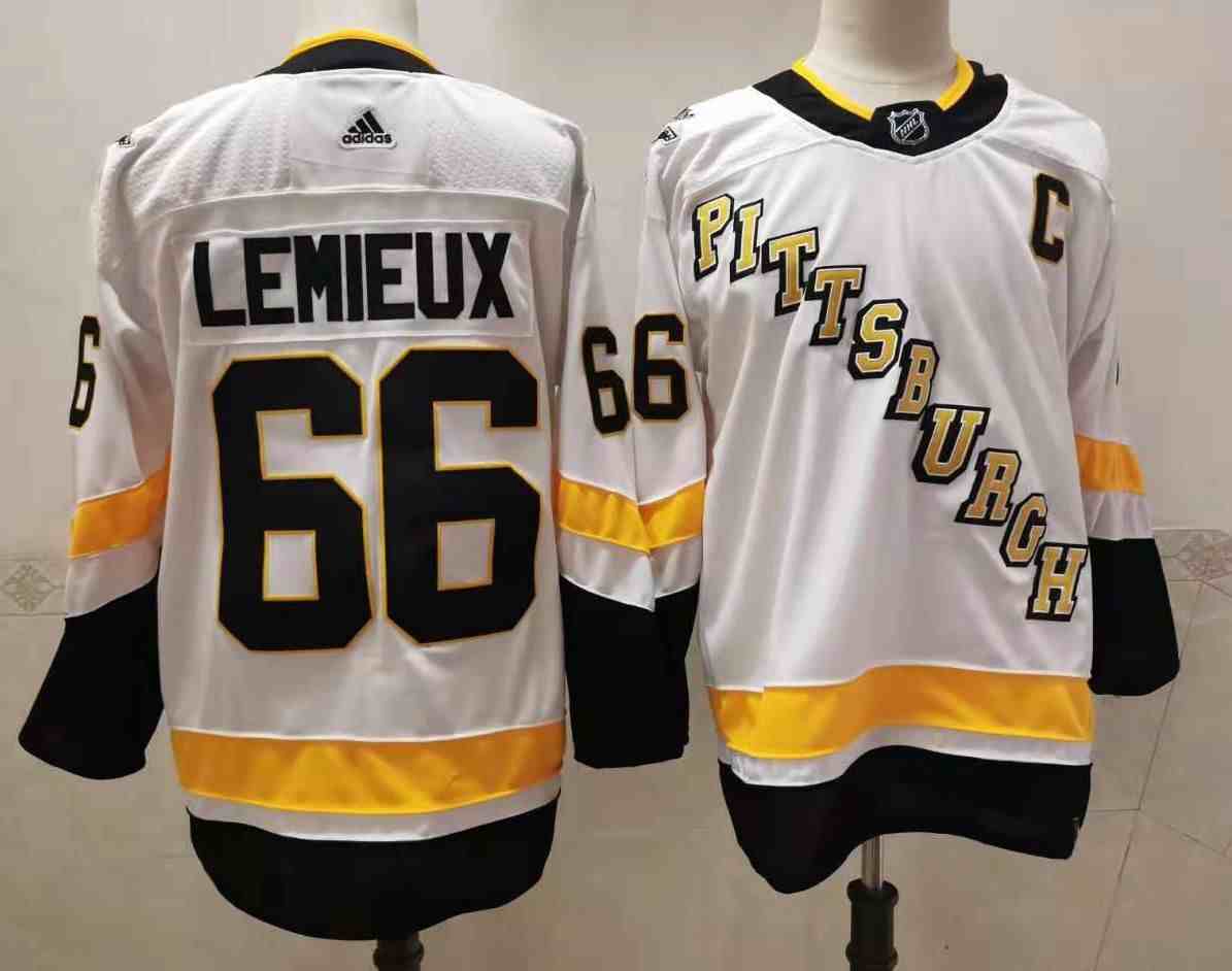 Men's Pittsburgh Penguins #66 Mario Lemieux White 2021 Reverse Retro Authentic Jersey
