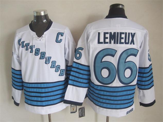 Men's Pittsburgh Penguins #66 Mario Lemieux White 1967 Throwback Jersey