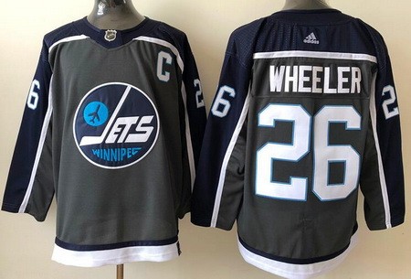 Men's Winnipeg Jets #26 Blake Wheeler Gray 2021 Reverse Retro Authentic Jersey