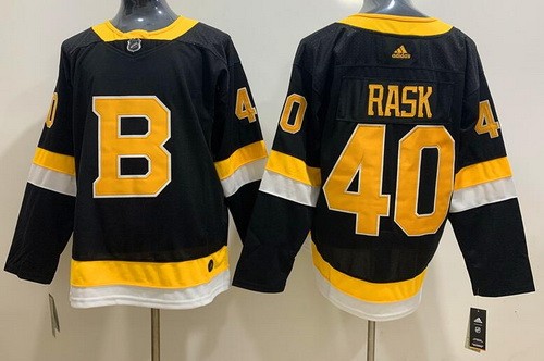 Men's Boston Bruins #40 Tuukka Rask Black Third Authentic Jersey