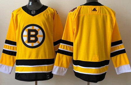 Men's Boston Bruins Blank Gold 2021 Reverse Retro Authentic Jersey