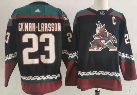 Men's Arizona Coyotes #23 Oliver Ekman Larsson Black Alternate Authentic Jersey