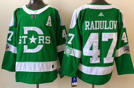 Men's Dallas Stars #47 Alexander Radulov Green 2020 Winter Classic Authentic Jersey