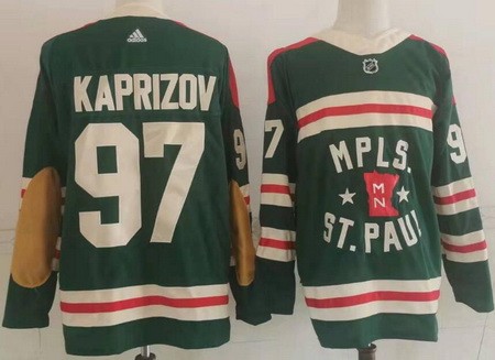 Men's Minnesota Wild #97 Kirill Kaprizov Green 2022 Winter Classic Authentic Jersey