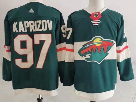Men's Minnesota Wild #97 Kirill Kaprizov Green Authentic Jersey