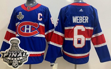 Men's Montreal Canadiens #6 Shea Weber Blue Special 2021 Stanley Cup Finals Authentic Jersey
