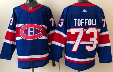 Men's Montreal Canadiens #73 Tyler Toffoli Blue 2021 Reverse Retro Authentic Jersey