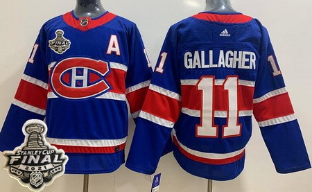 Men's Montreal Canadiens #11 Brendan Gallagher Blue Special 2021 Stanley Cup Finals Authentic Jersey